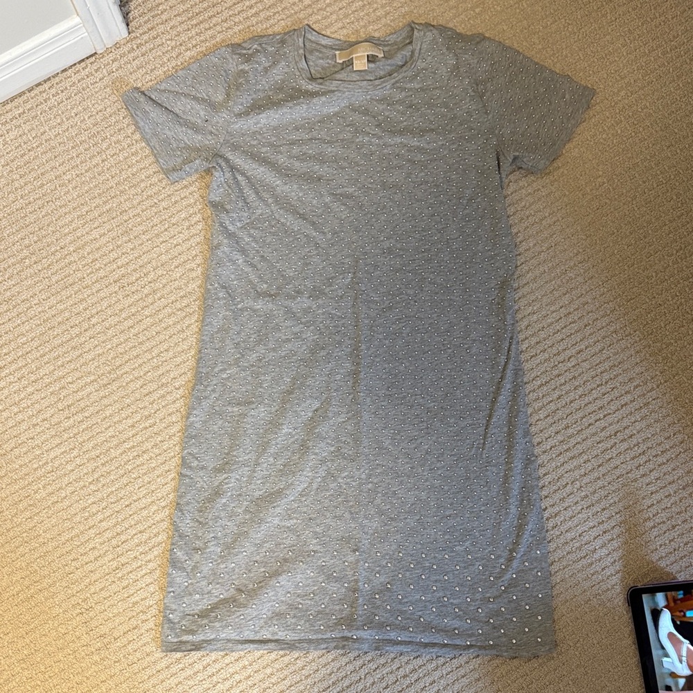 Michael Kors Silver Studded Gray Top